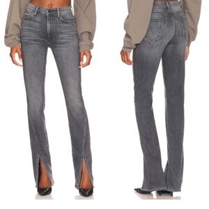 MOTHER The Rascal Sliced up Heel in Digging up Dirt 24 Flare Jeans Grey